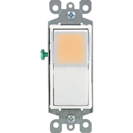 Leviton Decora Illuminated Rocker White 15A Grounded 3-Way Switch R12-L5613-2LW